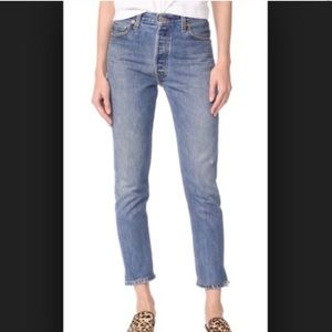 LEVIS Wedgie Fit Jeans High Waist Skinny Raw Hem